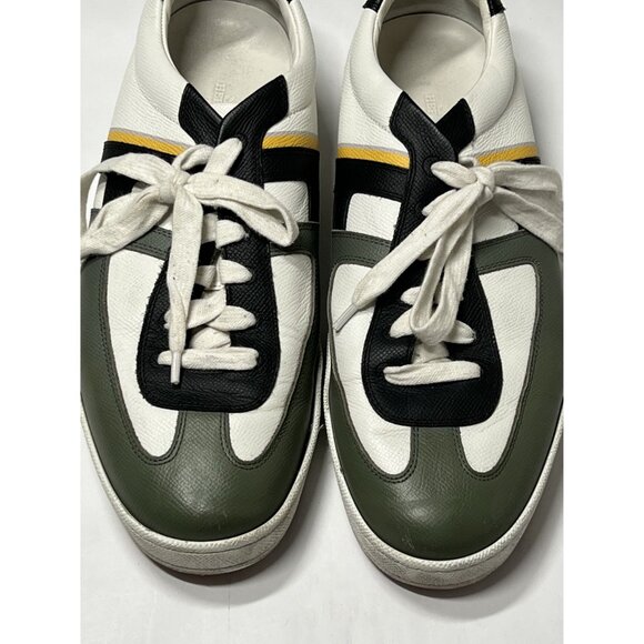 Hermes Boomerang Sneakers in White/Green - Picture 4 of 10